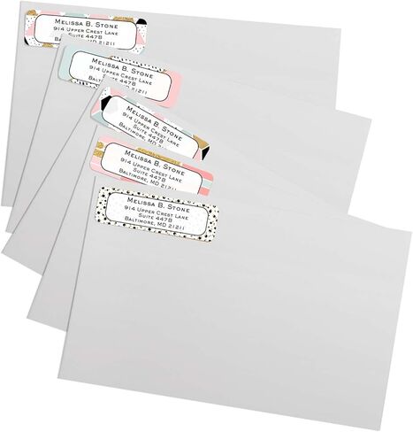 ملصقات العناوين الملونة الملونة/لفة من 250 ملصقات عناوين/مصممة للعنوان الإرجاع في موزع بلاستيكي أنيقة in Kuwait