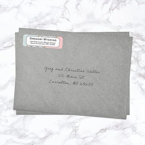 ملصقات العناوين الملونة الملونة/لفة من 250 ملصقات عناوين/مصممة للعنوان الإرجاع في موزع بلاستيكي أنيقة in Kuwait