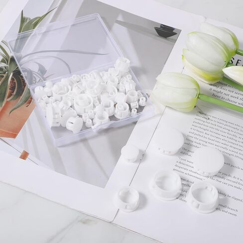 180Pcs 7 Sizes Nylon Plastic Hole Plugs White 1" 3/4" 1/2" 3/8" 5/16" 1/4" 1/5" Round Drill Hole with Snap Locking for Kitchen Cabinet Furniture Insert End Caps Industrial Hardware Biscuits & Plug in Saudi Arabia