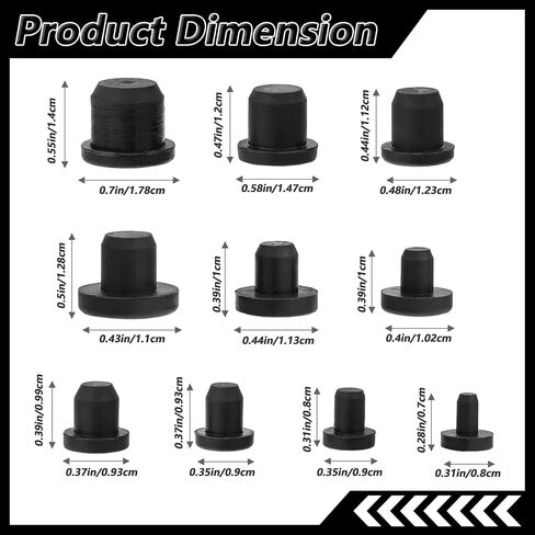 100PCS Rubber Hole Plugs for Round Holes, Silicone Waterproof Rubber Plugs for Holes Set In10 Sizes for Furniture Pipes and Test Tube Ends in Saudi Arabia