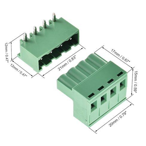 UXCELL 4-Pin 5.08mm ملعب الزاوية اليمنى PCB المسمار الموصل كتلة كتلة 20 مجموعة in Saudi Arabia
