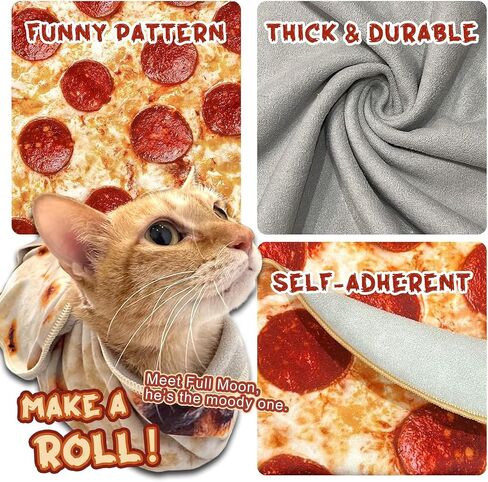 Cat Wrap for Cutting Nails, Tortilla Blanket Pet Supplies Cat Washing Bag, Burrito Blanket Cat Restraint for Nail Clipping, Multifunctional Pet Tool Gifts for Cat Lovers (L (within 14lbs), Tortilla) in Saudi Arabia