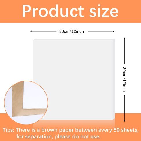 300Pcs White Butcher Paper for Sublimation No Wax Square Sublimation Butcher Paper Sheets 12 x 12 inch Disposable Charcuterie Papers Precut Butcher Papers for Heat Press, Wrapping Meat, Smoking Meat in Kuwait