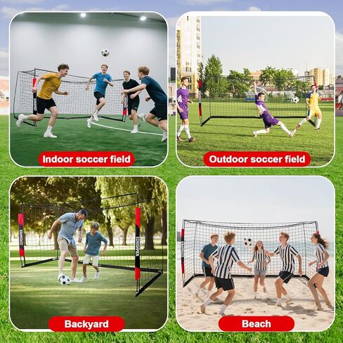 12X6FT/6X4FT Soccer Goal, Portable Soccer Goals for Backyard, Easy to Carry, Easy to Install, Comes with 1 Carry Bag, 4 Ground Nails, Youth and Adult Training Equipment. in Kuwait