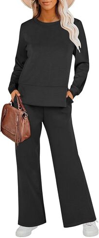 Lounge Sets for Women 2 Piece Sets Fall Casual Travel Outfits Sweatshirts Pajamas Set Matching Clothing in Kuwait