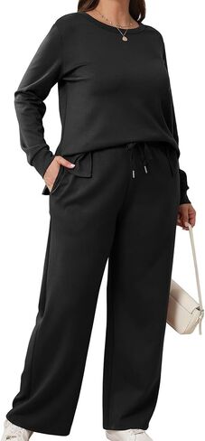 Lounge Sets for Women 2 Piece Sets Fall Casual Travel Outfits Sweatshirts Pajamas Set Matching Clothing in Kuwait
