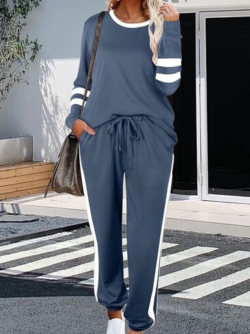 Lounge Sets for Women 2 Piece Sets Fall Casual Travel Outfits Sweatshirts Pajamas Set Matching Clothing in Kuwait