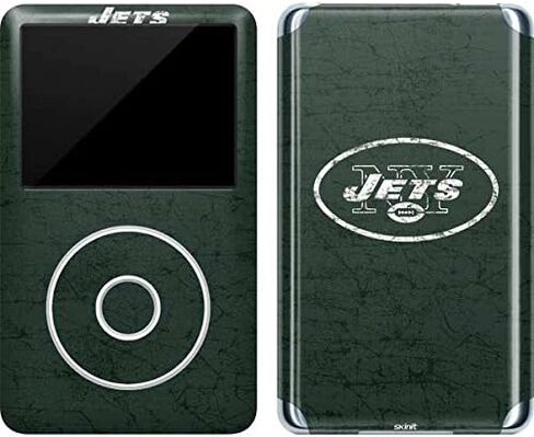 Skinit Decal MP3 Player Skin Compatible with iPod Classic (6th Gen) 80GB - Officially Licensed NFL New York Jets Distressed Design in Saudi Arabia