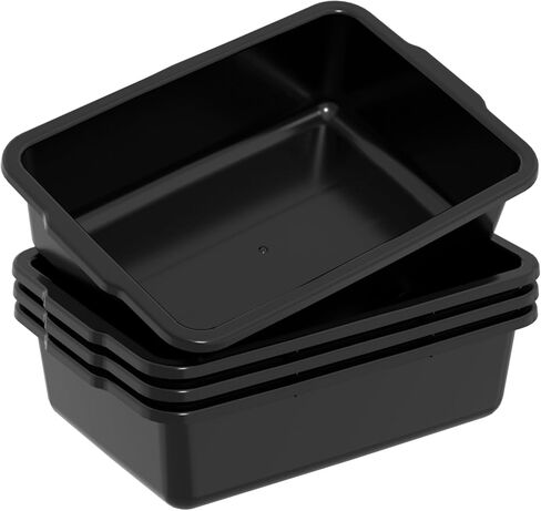 أحواض الحافلات التجارية ذات 4 عبوات ، صندوق حافلات تجاري بلاستيكي 23 لتر ، أسود in Kuwait