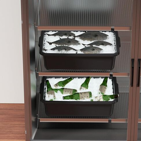 أحواض الحافلات التجارية ذات 4 عبوات ، صندوق حافلات تجاري بلاستيكي 23 لتر ، أسود in Kuwait