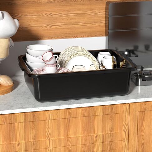 أحواض الحافلات التجارية ذات 4 عبوات ، صندوق حافلات تجاري بلاستيكي 23 لتر ، أسود in Kuwait