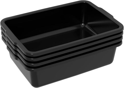 أحواض الحافلات التجارية ذات 4 عبوات ، صندوق حافلات تجاري بلاستيكي 23 لتر ، أسود in Kuwait