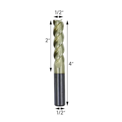 1/2in Solid Carbide End Mill for Aluminum,45 Degree Helix,3 Flute,ZRN Coated Bits Tool for Aluminum and Other Non-Ferrous Materials in Saudi Arabia