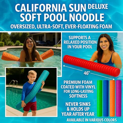 California Sun Deluxe Unsinkable Ultra Soft Foam Cushion Pool Noodle in Saudi Arabia