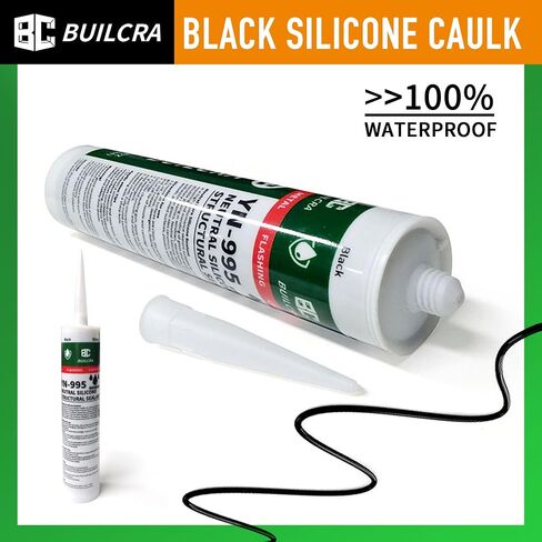 Silicone Sealant,Waterproof sealant,Black Caulking Sealant for Brick, Wall, Concrete, PVC, Wood, Glass (8 Pack (10.1oz/Canister)) in Saudi Arabia
