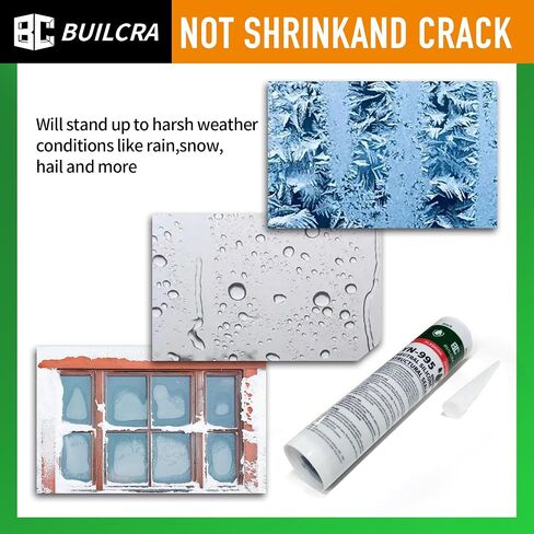 Silicone Sealant,Waterproof sealant,Black Caulking Sealant for Brick, Wall, Concrete, PVC, Wood, Glass (8 Pack (10.1oz/Canister)) in Saudi Arabia