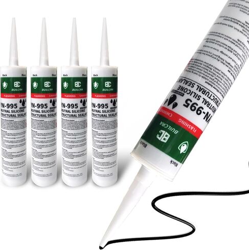 Silicone Sealant,Waterproof sealant,Black Caulking Sealant for Brick, Wall, Concrete, PVC, Wood, Glass (8 Pack (10.1oz/Canister)) in Saudi Arabia