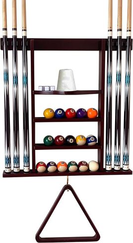 حمام سباحة جديلة الحائط جدار جدار ، Mahogany Wood Billiards cue رف لملحقات طاولة البلياردو in Kuwait