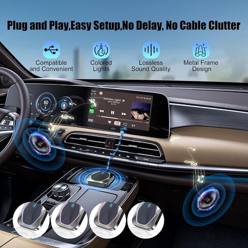 محول CarPlay اللاسلكي لـ iPhone ، قم بتحويل Wired إلى Apple Car Play المحول اللاسلكي ، والتوصيل والتشغيل ، مع 60 سم كابل USB و type-C ، اتصال مستقر بدون تأخير in Kuwait