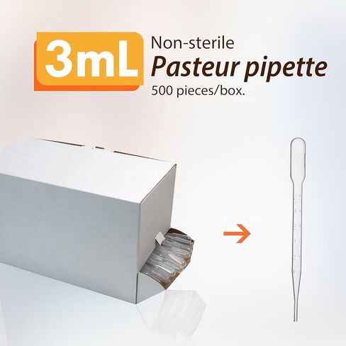 نقل الأنابيب 3ML قطرة بلاستيكية يمكن التخلص منها لمختبر العلوم ، 500 ٪ in Kuwait
