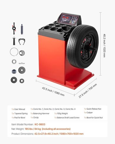 جهاز HappyBuy Wheel Alling ، 18 بوصة ، محور ، توازن قوي العجلة مع أبعاد مخروطية و 45# ، توازن العجلات المعززة مع أدوات القياس والأقسام المتعددة in Saudi Arabia