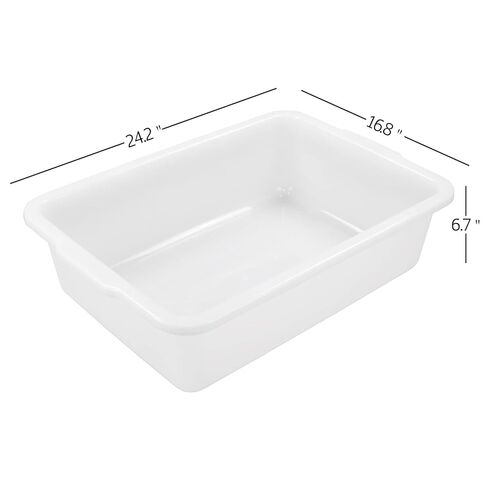 أحواض الحافلات ذات 4 عبوات ، صندوق حمل تجاري ، صندوق حافلة بلاستيكي (8 لتر سعة) ، أبيض in Kuwait