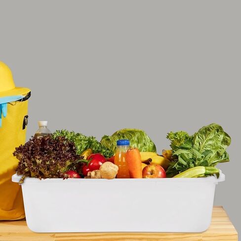 أحواض الحافلات ذات 4 عبوات ، صندوق حمل تجاري ، صندوق حافلة بلاستيكي (8 لتر سعة) ، أبيض in Kuwait