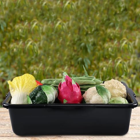 4 Pack 22 L Commercial Bus Tub Box, Black Plastic Rectangle Dish Tub Basin, R in Kuwait