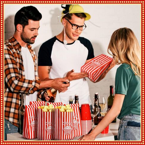 120 PCS Paper Popcorn Bags 1 Oz شكرًا على ظهورها بواسطة أكياس الذرة البوب ​​سائبة الحصص الفشار لمستلزمات Movie Night Theatre Party Party in Kuwait