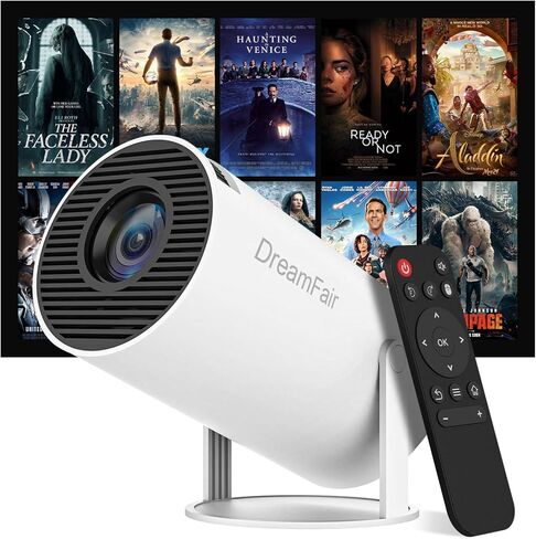 Mini Projector with WIFI 6 and Bluetooth, 4K 1080P Support Portable Projector, Built-in App, Android 11, 150 ANSI, Auto Keystone Correction, 40"-130" Screen Video Projector for Laptop/PC/Smartphone in Kuwait