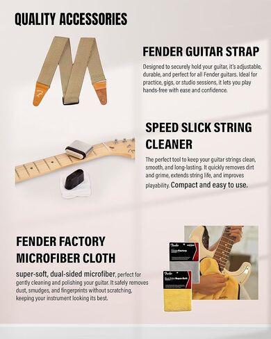 Fender Acoustasonic Standard Telecaster - حزمة انفجار العسل مع حزام ومجموعة تنظيف الجيتار وفيديو تعليمي أوستن بازار in Saudi Arabia