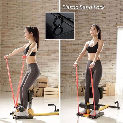آلة القرفصاء العميقة GOPLUS ، 8-in-1 Sissy Sequat Fitness Equipment Core Core Training Sit Up & Push Up Leg Exerciser ، مع تدابير مضادة للانزلاق ، وغطاء PVC ناعم ، وعجلات مفيدة (صفراء & أسود) in Saudi Arabia