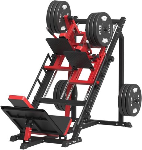 Spart 5-in-1 Leg Press Machine Hack Squat Machine ، جهاز الضغط على الساق ISO مع محمل خطي ، قرفصاء اختراق قابل للتعديل مع رفع العجل ، آلة تمرين الساق التجارية مع تخزين الوزن وتوتر النطاق in Kuwait
