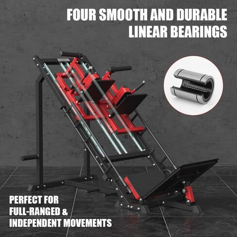 Spart 5-in-1 Leg Press Machine Hack Squat Machine ، جهاز الضغط على الساق ISO مع محمل خطي ، قرفصاء اختراق قابل للتعديل مع رفع العجل ، آلة تمرين الساق التجارية مع تخزين الوزن وتوتر النطاق in Kuwait