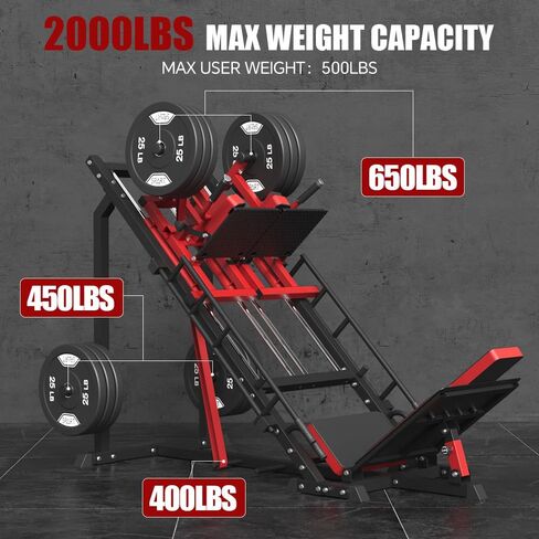 Spart 5-in-1 Leg Press Machine Hack Squat Machine ، جهاز الضغط على الساق ISO مع محمل خطي ، قرفصاء اختراق قابل للتعديل مع رفع العجل ، آلة تمرين الساق التجارية مع تخزين الوزن وتوتر النطاق in Kuwait