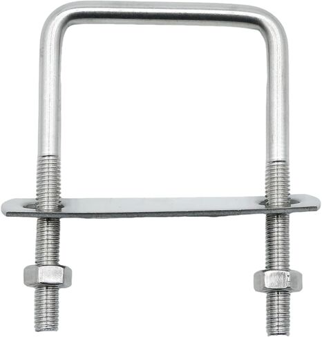 4 Pcs 2-3/8"(60mm) Inner Width 100mm Length M8 Square U-Bolts for Boats Pipelines Trailers and Industrial Steel Structure Conduits in Saudi Arabia