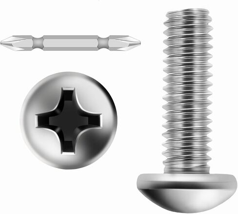 M4 x 6mm Pan Head Machine Screws, 304 Stainless Steel Screw for Electrical Wall Socket, Household Repairs, Switches Outlets Screws with Screwdriver Bit, Fully Threaded, Bright Finish, 50 PCS in Saudi Arabia