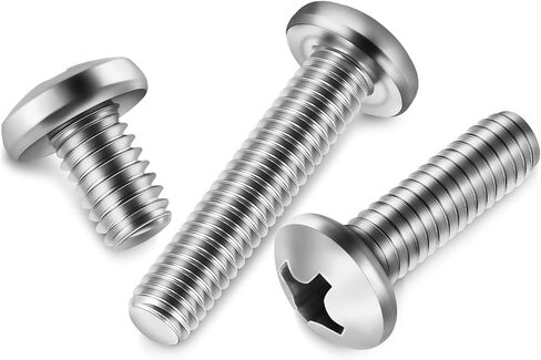 M4 x 6mm Pan Head Machine Screws, 304 Stainless Steel Screw for Electrical Wall Socket, Household Repairs, Switches Outlets Screws with Screwdriver Bit, Fully Threaded, Bright Finish, 50 PCS in Saudi Arabia