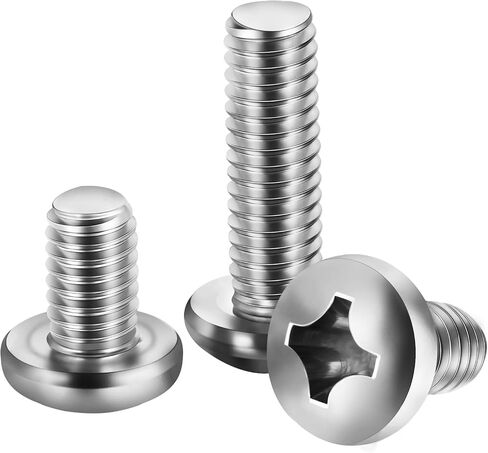M4 x 6mm Pan Head Machine Screws, 304 Stainless Steel Screw for Electrical Wall Socket, Household Repairs, Switches Outlets Screws with Screwdriver Bit, Fully Threaded, Bright Finish, 50 PCS in Saudi Arabia