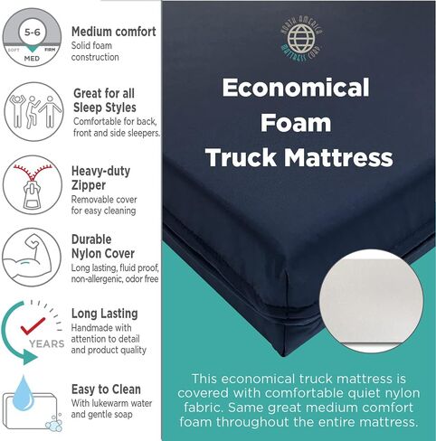 Everynight Road Deluxe - Dual Sided Economical Medium Comfort Foam Truck Mattress, 80" x 30" x 5" in Saudi Arabia