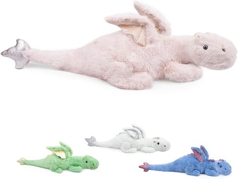 Giant Weighted Stuffed Animal 10Lbs 35.4", Heavy Soft Dragon Plush Toy, White Weighted Dragon Stuffed Animal for Kids and Adults, for Comfort and Relaxation in Saudi Arabia