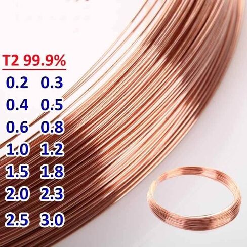 سلك النحاس مقياس المقياس ، خط النحاس 1 م/5 أمتار T2 99.9 ٪ سلك النحاس النقي العارية قطر سلك فائق 0.2/0.3/0.4/0.5/0.6/0.7/0.8/1/1.2/1.4/1.5-3 مم (1.2 مم ، 1 متر) in Saudi Arabia