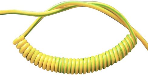 Gauge Copper Wire, 1Pc Yellow/Green Spring Spiral Cable Yellow-Green Ground Wire Single Core 20/18/17/15/13/11/9/7AWG Shrinkable Cable Copper Wire Telescopic Wire(20 Awg 0.5mm2,Stretch 3 Meters) in Saudi Arabia