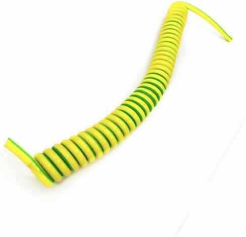 Gauge Copper Wire, 1Pc Yellow/Green Spring Spiral Cable Yellow-Green Ground Wire Single Core 20/18/17/15/13/11/9/7AWG Shrinkable Cable Copper Wire Telescopic Wire(20 Awg 0.5mm2,Stretch 3 Meters) in Saudi Arabia