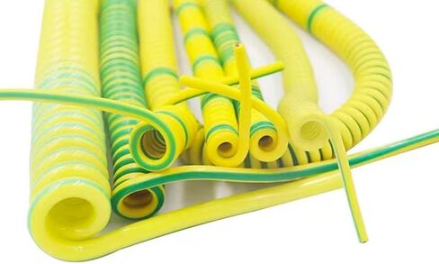 Gauge Copper Wire, 1Pc Yellow/Green Spring Spiral Cable Yellow-Green Ground Wire Single Core 20/18/17/15/13/11/9/7AWG Shrinkable Cable Copper Wire Telescopic Wire(20 Awg 0.5mm2,Stretch 3 Meters) in Saudi Arabia