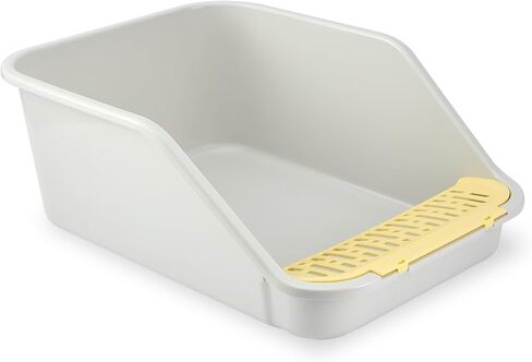 SpaceTime Large Cat Litter Box with High Sides,Cat Boxes for Indoor Cats,Cat Litter Pan for Kitty,Litter Box with Low Entry,Easy to Clean,Anti-Splashing(White) in Kuwait