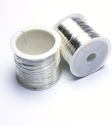 السلك النحاسي المقياس ، 5 Meters/Roll Gold/Silver/Platinum Colper Wire المطلي بالمجوهرات DIY إكسسوارات قطرها 0.3 مم/0.4 مم/0.5 مم/0.6 مم لصنع المجوهرات (لون الفضة ، 0.3 مم 5 أمتار) in Saudi Arabia