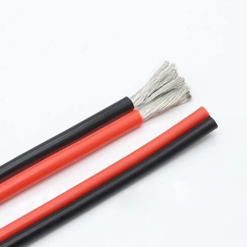 Gauge Copper Wire, Black Red Color 2Pin Silicone Cable Extension Copper Wire Super Soft 10 12 14 16 18 20 22 24 26 AWG Flexible DIY LED Lamp Connector Wire(20 Awg,5m) in Saudi Arabia