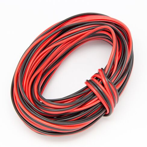 Gauge Copper Wire, Black Red Color 2Pin Silicone Cable Extension Copper Wire Super Soft 10 12 14 16 18 20 22 24 26 AWG Flexible DIY LED Lamp Connector Wire(20 Awg,5m) in Saudi Arabia