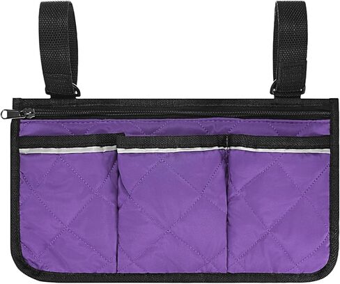 12.8 "X7" Beach Chair Recrest Bag [1 pack] - Polyester Polyester مقاومة للماء قابلة للتعديل مع تعديل الشريط العاكس الشاطئ منظم استخدام كراسي التخييم والاستاد والفناء [الأرجواني] in Kuwait